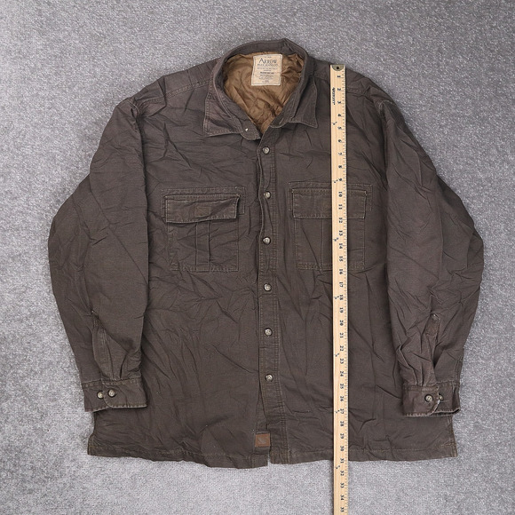VTG 90s Arrow Blue Jean Co Sun Faded 2XL Brown Long Sleeve Full Snap Work Jacket - Picture 3 of 11